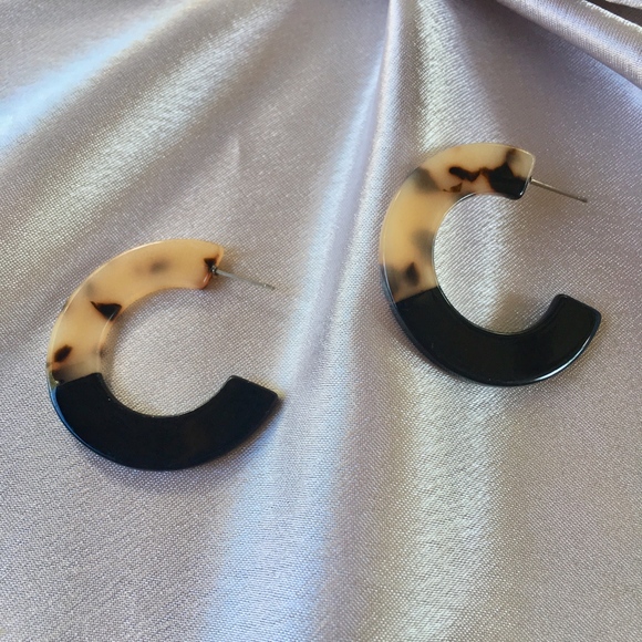 Color Block Leopard Acrylic Tortoise Shell Earring - Picture 4 of 6